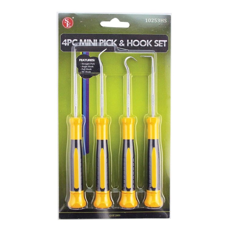 Crevice Pick & Hook Set 4 pc-Lucky Strike Gold
