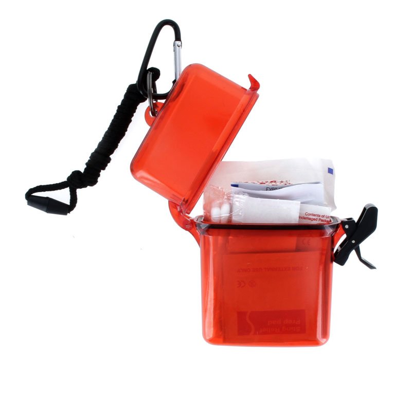 50 pc First Aid Kit in Waterproof Case with Lanyard