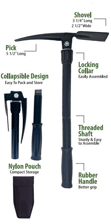 Compact Folding Prospector's Pick