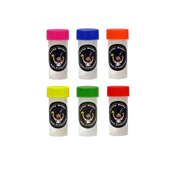 Plastic Vial Multi Coloured Top-Lucky Strike Gold