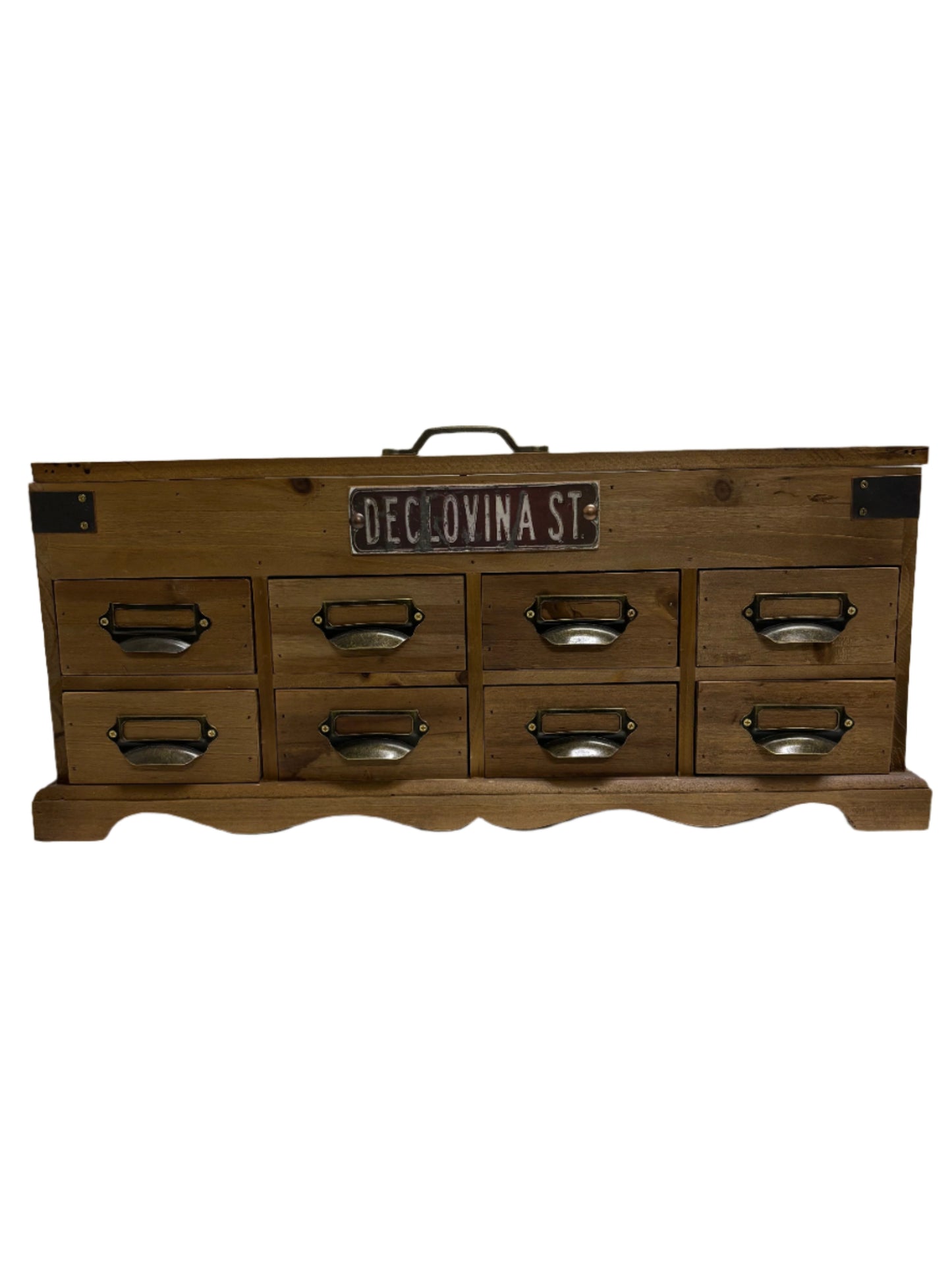 Wooden Drawers with Glass 55cm-Lucky Strike Gold