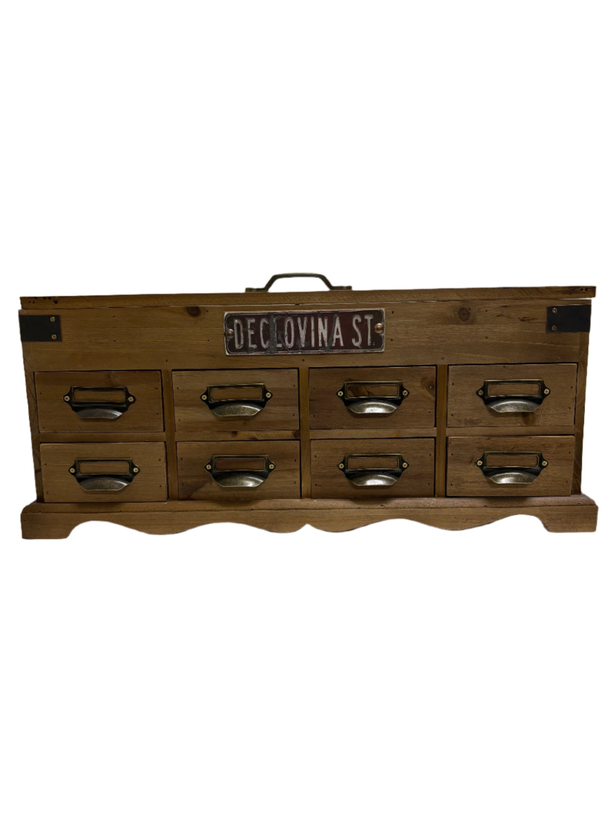 Wooden Drawers with Glass 55cm-Lucky Strike Gold