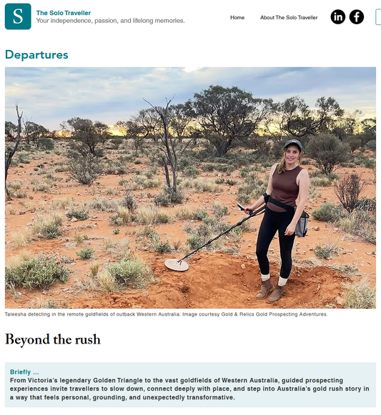 THE SOLO TRAVELLER: Taleesha on Gold Prospecting for Solo's