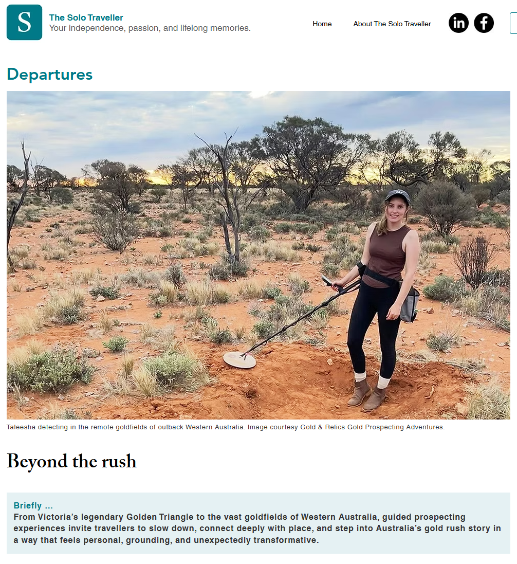 Gold prospecting for solo travellers guided by Taleesha Kamp in the Australian goldfields