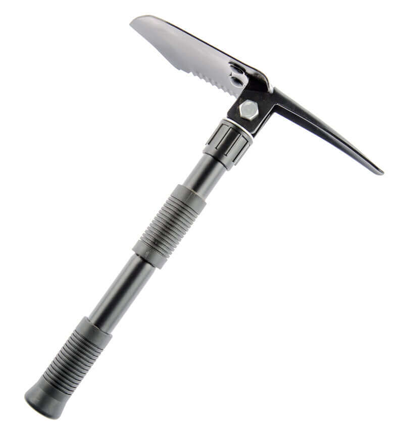 3-IN-1 Folding Gold Prospecting Pick with Shovel, Saw and Carrying Case Prospector's Choice