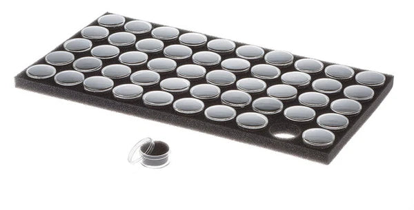 36pc Medium Round Gem Holder in Black Foam