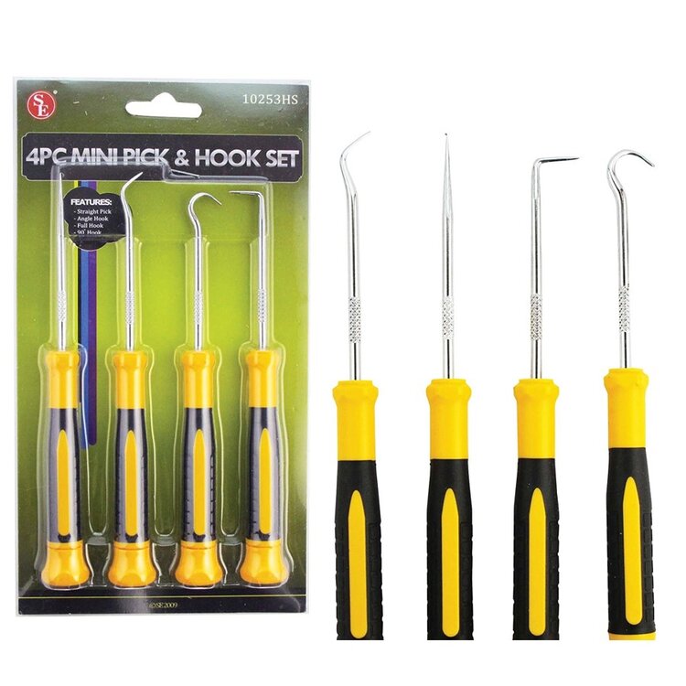 Crevice Pick & Hook Set 4 pc-Lucky Strike Gold