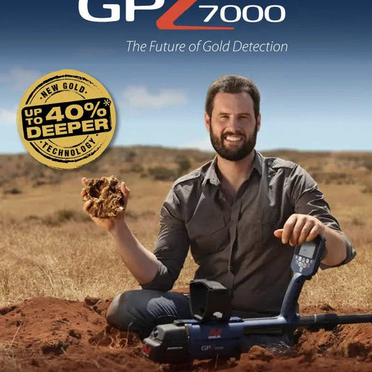 GPZ 7000 with 19″ Coil Bundle Metal Detector-Lucky Strike Gold