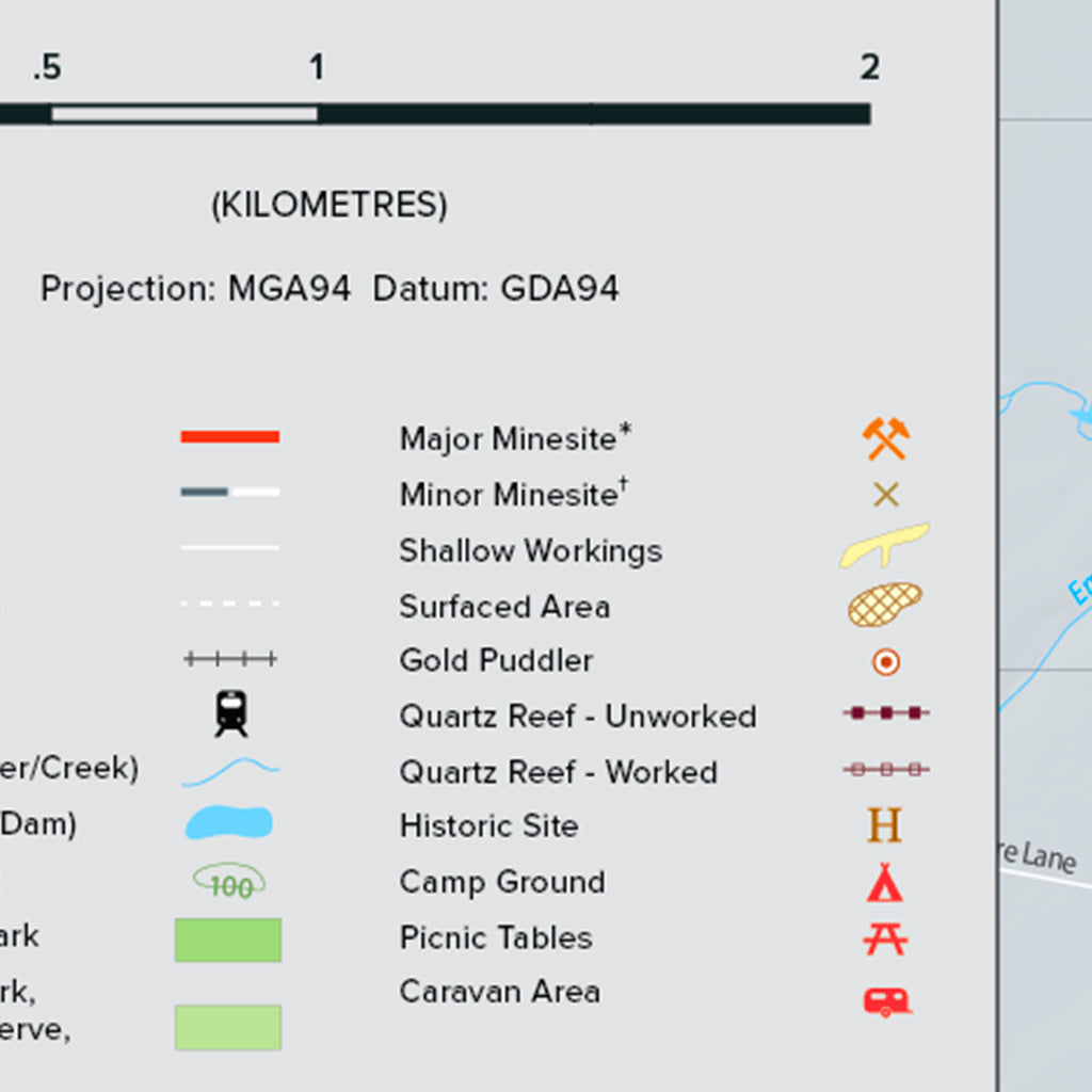 Gold Map Heathcote & Costerfield-Lucky Strike Gold