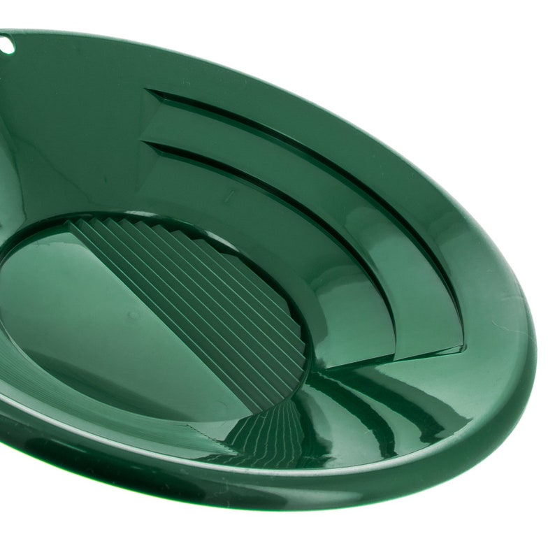 Gold pan 10" Green Triple Riffle-Lucky Strike Gold