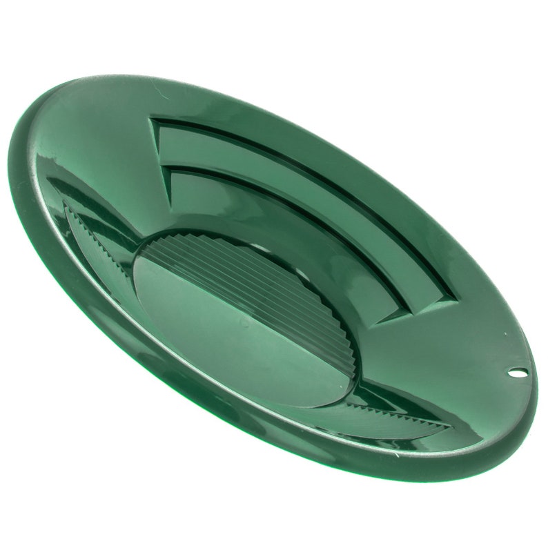 Gold pan 10" Green Triple Riffle-Lucky Strike Gold