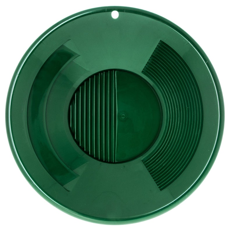 Gold pan 10" Green Triple Riffle-Lucky Strike Gold