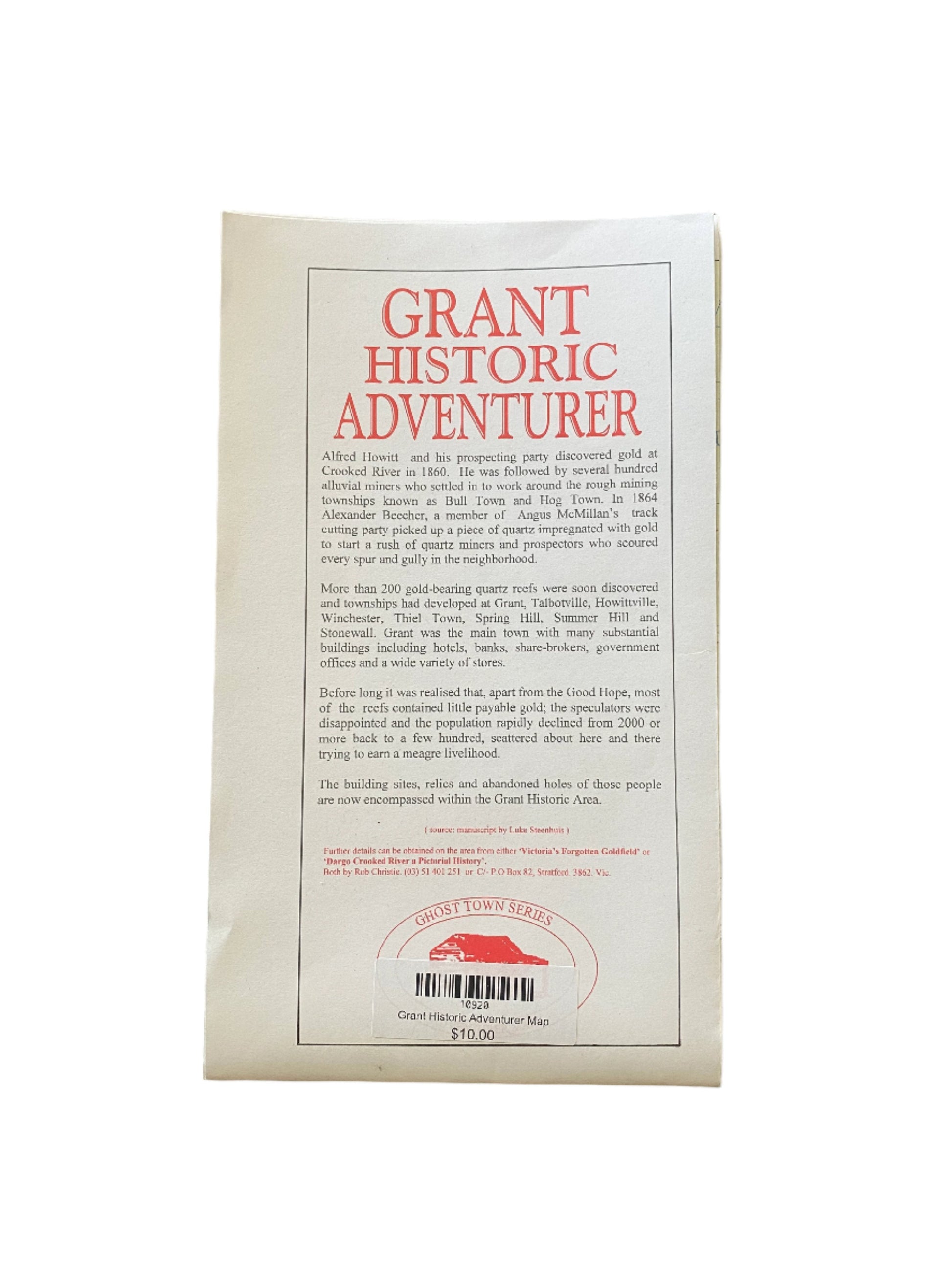 Grant Historic Adventurer Map-Lucky Strike Gold