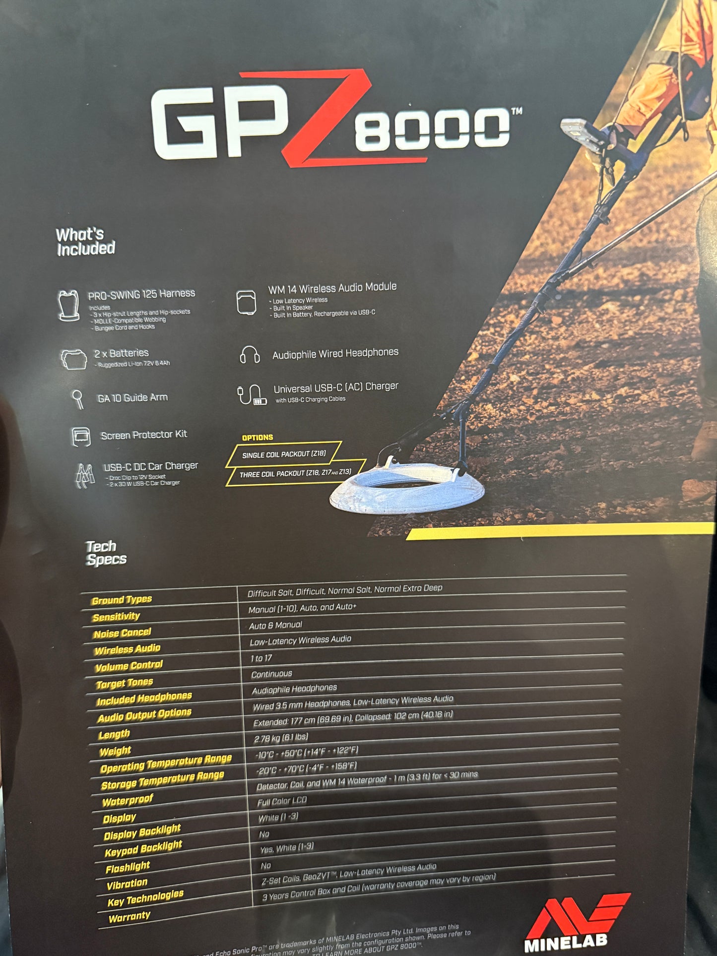 Minelab GPZ 8000 Metal Detector Three Coil Pack - PRE ORDER (SECOND PRIORITY)