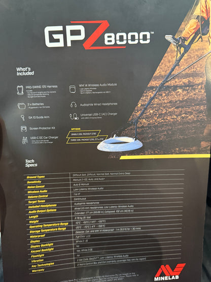 Minelab GPZ 8000 Metal Detector Three Coil Pack - PRE ORDER (SECOND PRIORITY)