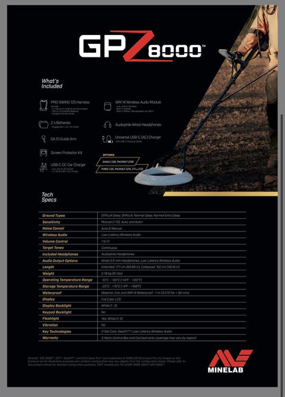 Minelab GPZ 8000 Metal Detector - PREORDER (SECOND PRIORITY)