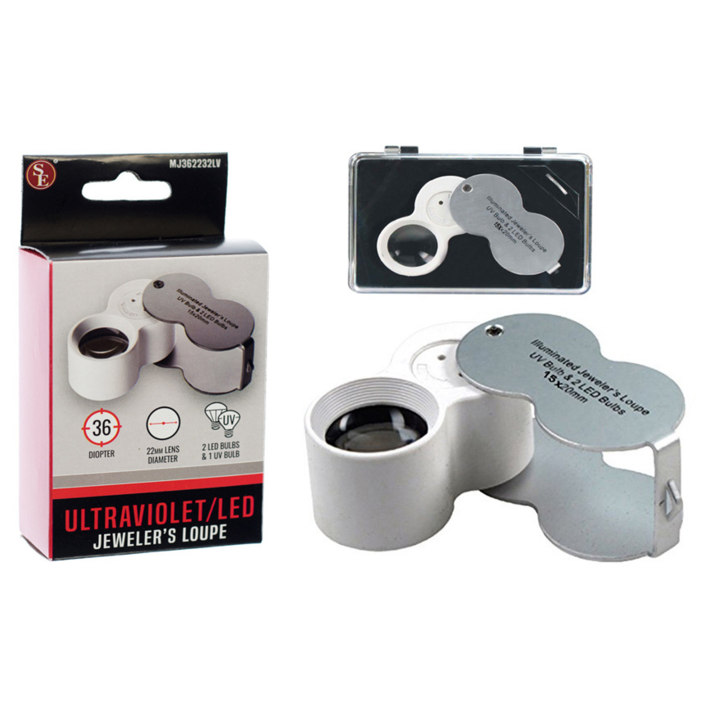 LED & UV Light Jeweller’s Loupe – 15x