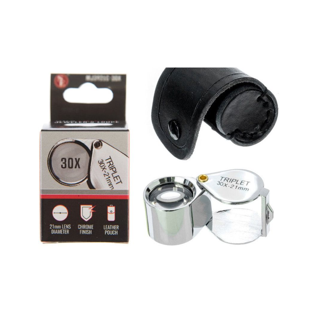 Horizon 30X Jeweler's Loupe – 3-Pack, 21mm Lens, With Storage Case