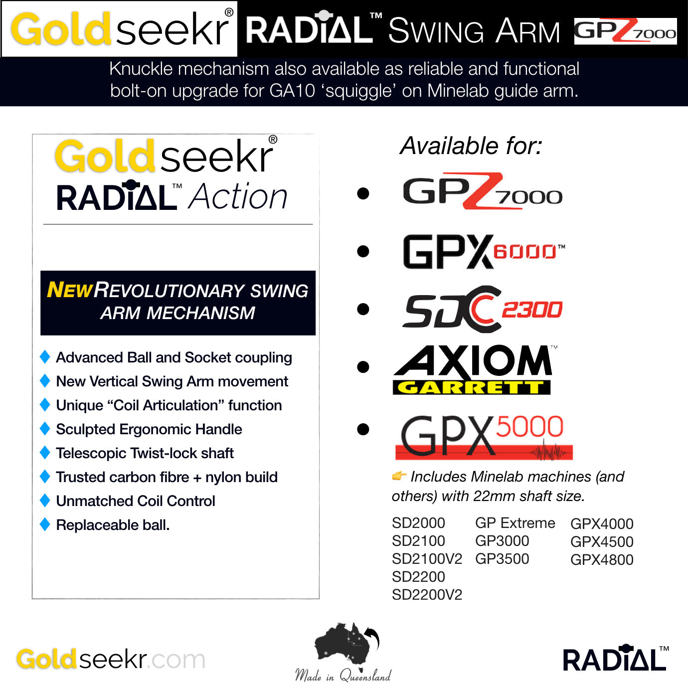 Radial Action Telescopic S/Arm GPZ 7000-Lucky Strike Gold