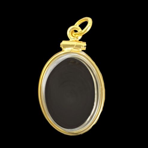 Rolled Gold Locket Large-Lucky Strike Gold