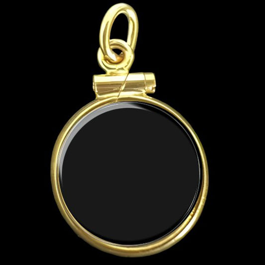 Rolled Gold Locket Small Round-Lucky Strike Gold