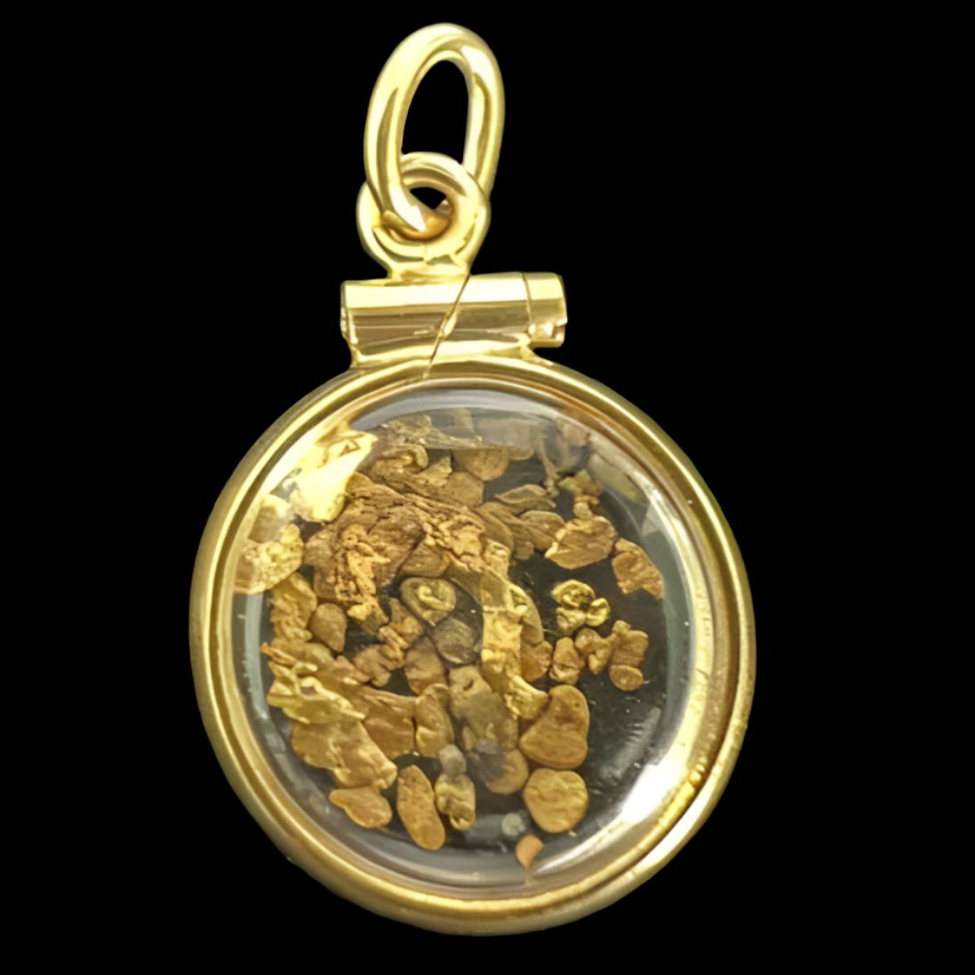 Rolled Gold Locket Small Round with Gold-Lucky Strike Gold