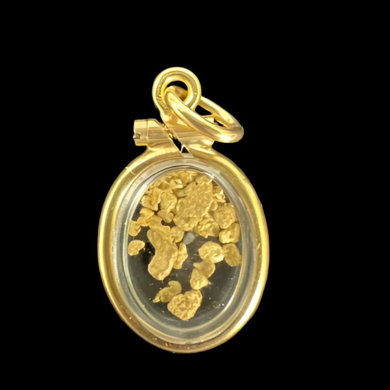 Rolled Gold Locket Sml Oval with Gold-Lucky Strike Gold