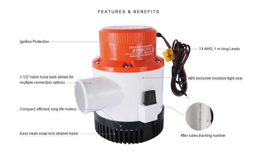 Seaflo - 4700GPH 12V Bilge Pump