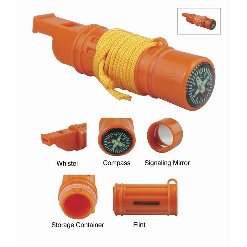 Whistle 5-In-1 Survival - Orange-Lucky Strike Gold