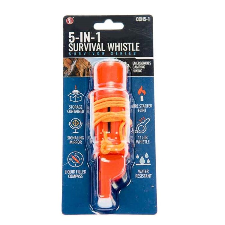 Whistle 5-In-1 Survival - Orange-Lucky Strike Gold